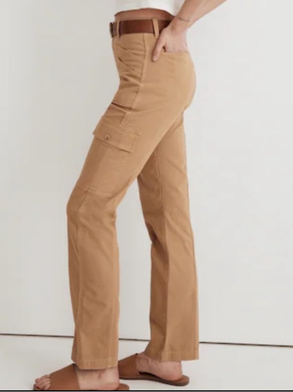 Madewell 90’s Straight Tan Cargo Trousers Utility Pants Size 27
